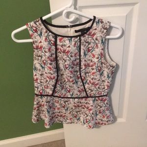Banana Republic floral printed peplum top size 2P